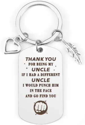 Uncle Gifts Fathers Day Christmas Stocking Stuffers Birthday Valentines Day Easter Thanksgiving Halloween Retirement New Years Thank You Parents Funny Keychain Best Gifts for Uncle from Niece Nephew