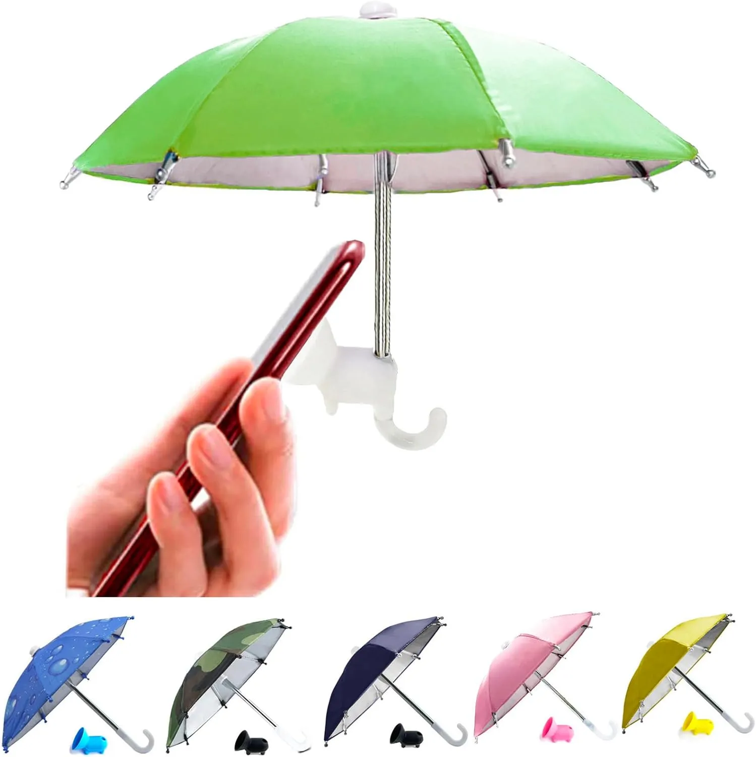 UV Protection Phone Umbrella - Universal Adjustable Piggy Suction Cup Phone Stand Sun Visor, Shade Cover