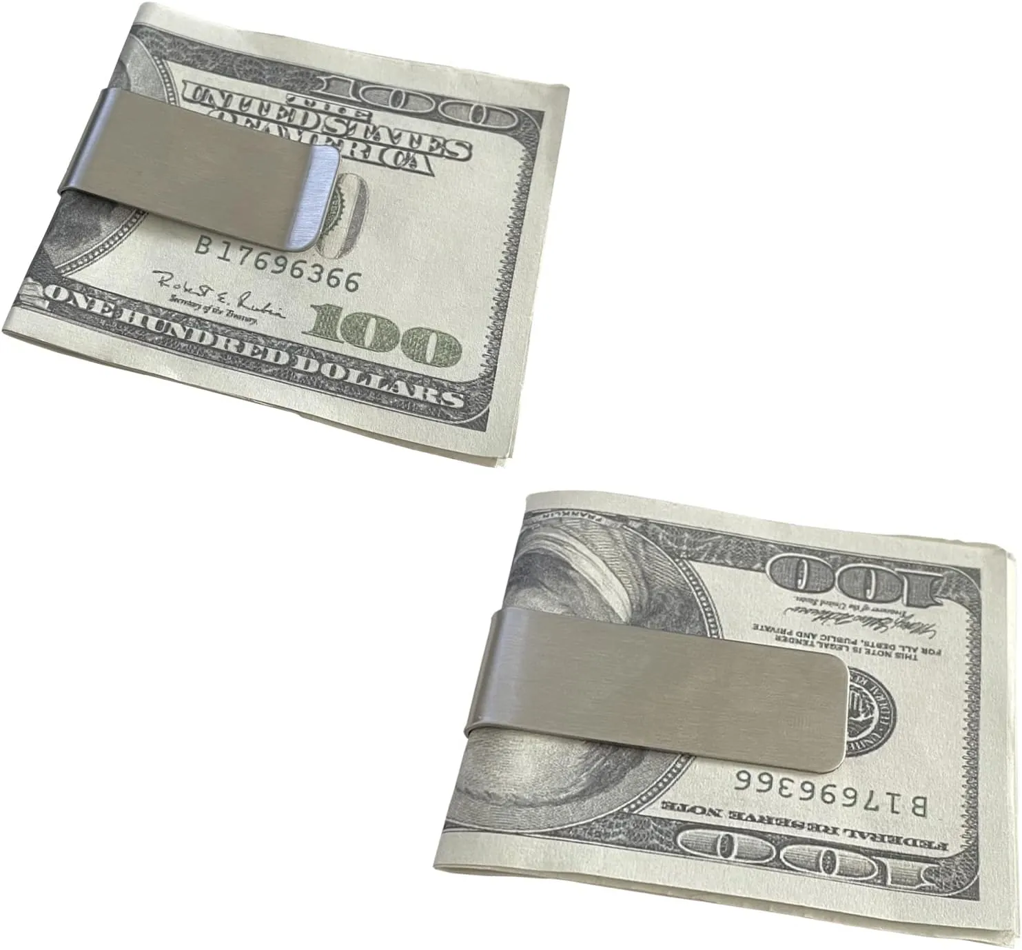 WAFJAMF Small Men's Slim Money Clip Stainless Steel Credit Business Card Holder Pocket Cash Wallet