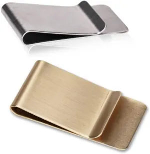 WAFJAMF Small Men's Slim Money Clip Stainless Steel Credit Business Card Holder Pocket Cash Wallet