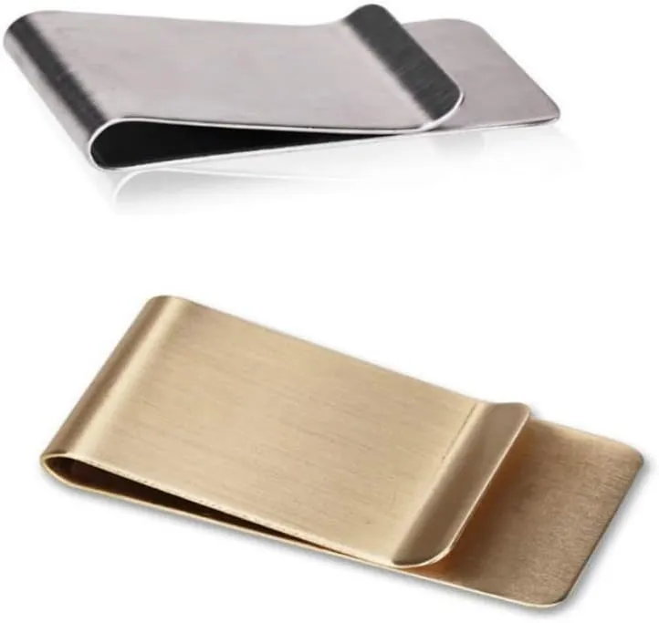 WAFJAMF Small Men's Slim Money Clip Stainless Steel Credit Business Card Holder Pocket Cash Wallet