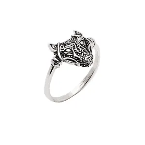 Women's Wolf Head Ring 925 Sterling Silver