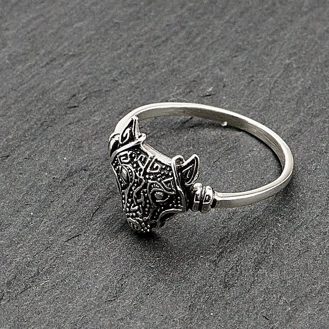 Women's Wolf Head Ring 925 Sterling Silver