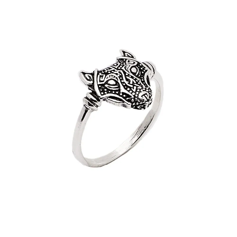 Women's Wolf Head Ring 925 Sterling Silver