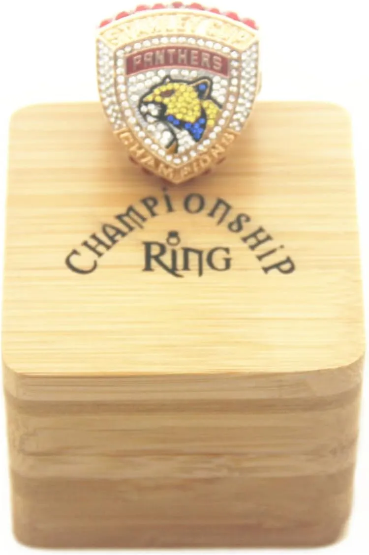 XiaKoMan FLA 2023-2024 Ice Hockey World championship Replica ring with Bamboo box champios gifts