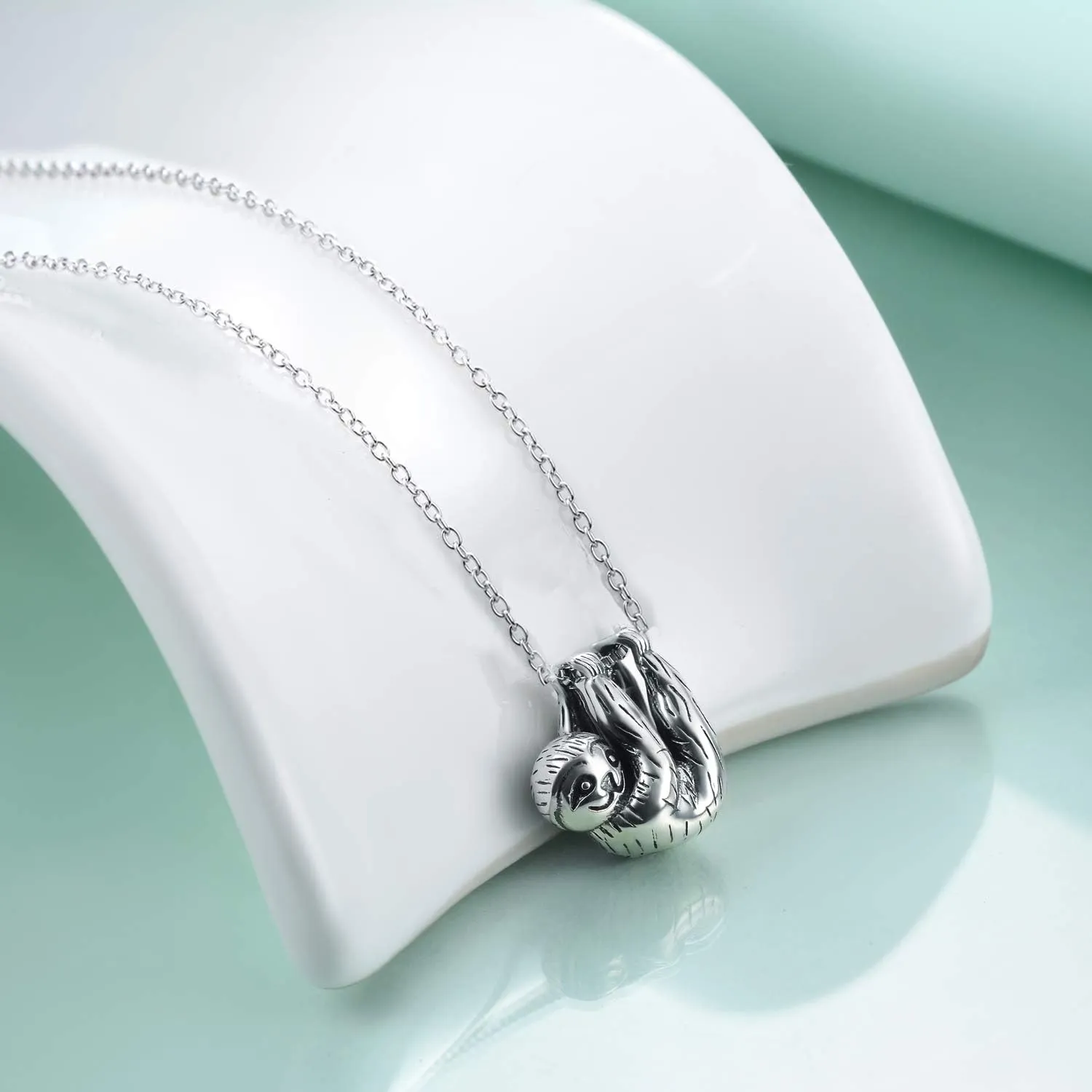 YAFEINI Sloth Gifts S925 Sterling Silver Sloth Necklace Cute Sloth Pendant Jewelry for Women Girls Gifts