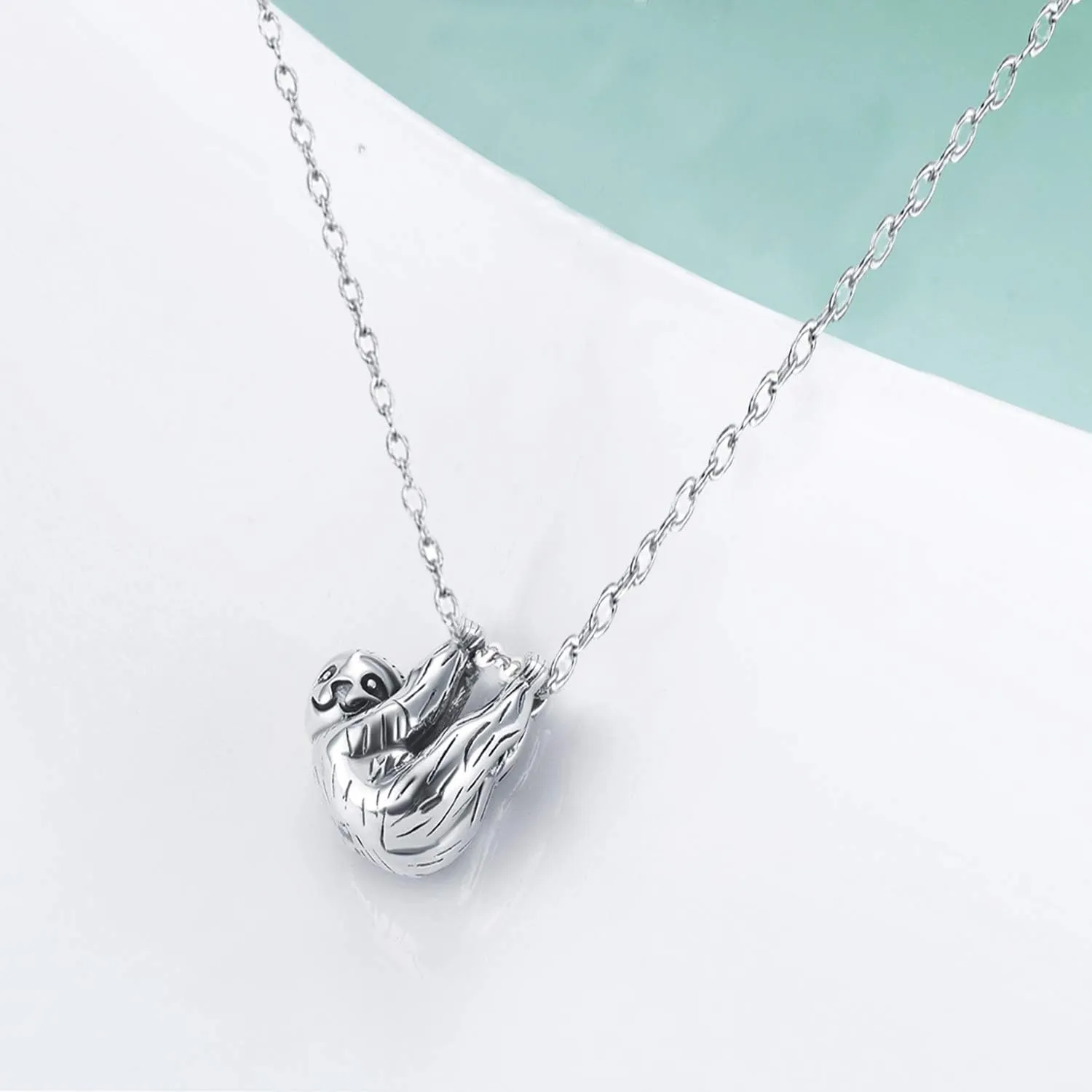 YAFEINI Sloth Gifts S925 Sterling Silver Sloth Necklace Cute Sloth Pendant Jewelry for Women Girls Gifts
